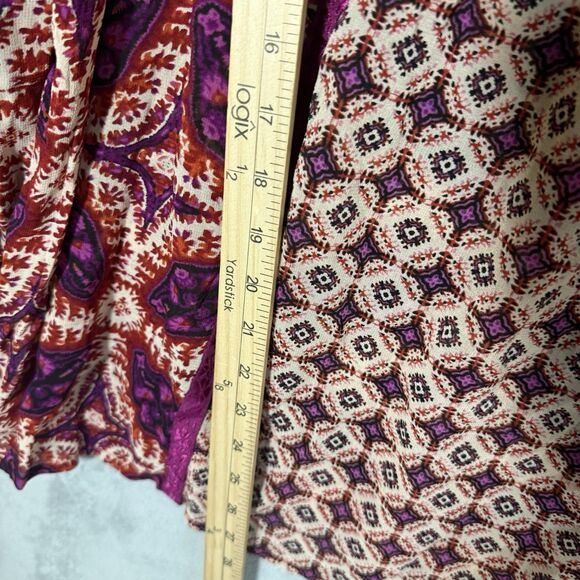 NWT Bila Peasant Tunic Plus 2X Woven Boho 3/4 Sleeve Top Semi-sheer Fuschia $68 - Picture 9 of 11